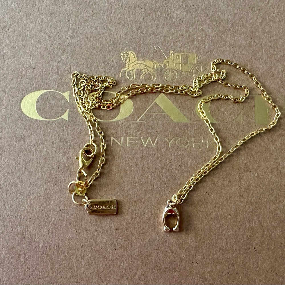 Coach Dainty Minimalist Signature C Pendant 18k/.925 Necklace - Picture 5 of 8